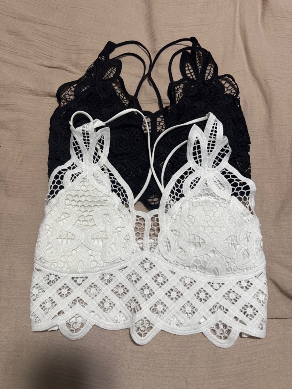 Lace Bralette Set - Black & White